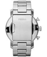 Fossil Men's Chronograph Nate Stainless Steel Bracelet Watch 50mm JR1353