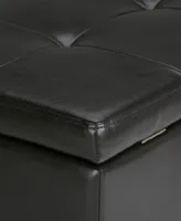 Poway Faux Leather Coffee Table Storage Ottoman