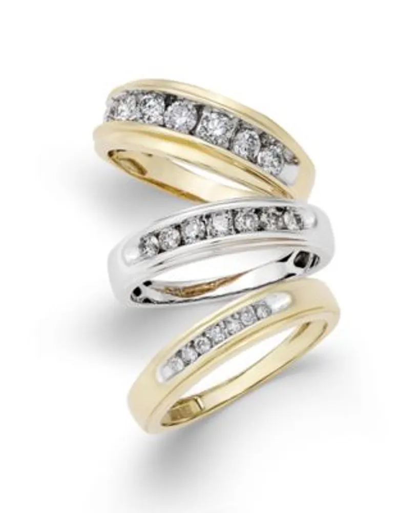 Mens Diamond Bands In 10k Gold White Gold