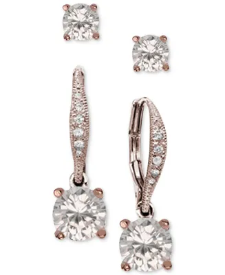 Giani Bernini 2-Pc. Cubic Zirconia Earring Set in Sterling Silver and Gold-Plated Sterling Silver, Created for Macy's