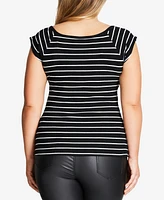 City Chic Trendy Plus Size Button-Front Top