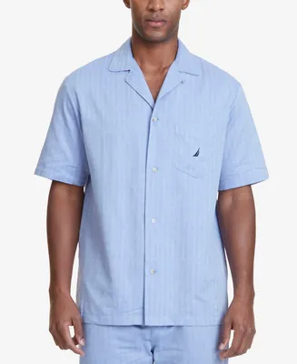 Nautica Men's Herringbone Comfort Cotton Pajama Shirt