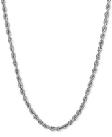 14k White Gold Diamond-Cut Rope Chain 22" Necklace (2-1/2mm)