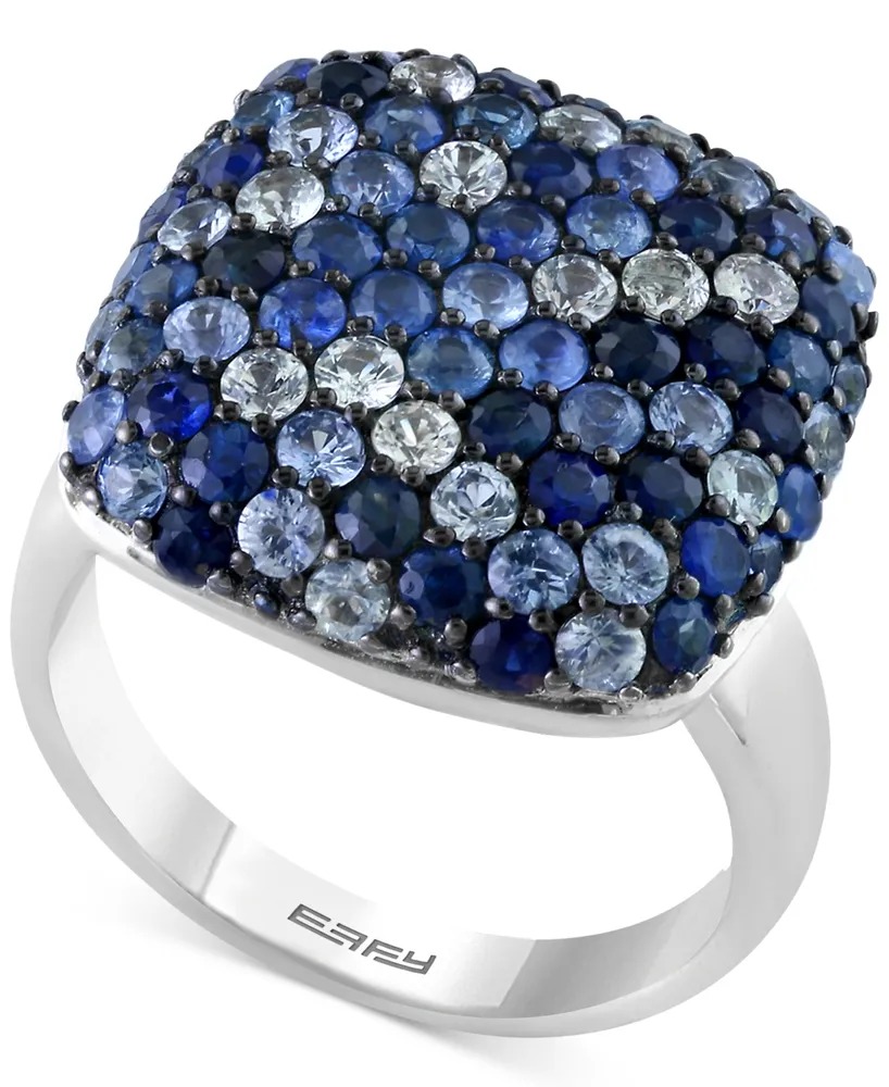 Splash by Effy Sapphire Cluster Ring (3-1/5 ct. t.w.) in Sterling Silver