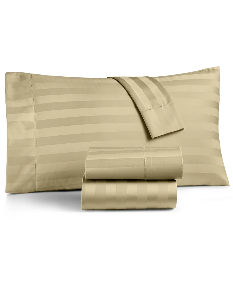 Closeout! Charter Club Damask 1.5" Stripe 550 Thread Count 100% Cotton 3-Pc. Sheet Set, Twin, Exclusively at Macy's