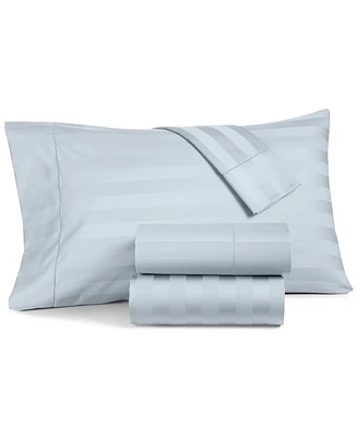 Closeout! Charter Club 1.5" Stripe Extra Deep Pocket 550 Thread Count 100% Cotton 4-Pc. Sheet Set, California King, Exclusively at Macy's
