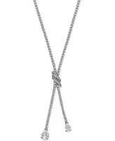 Arabella Cubic Zirconia Lariat Necklace in Sterling Silver
