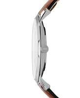 Fossil Men's The Minimalist Brown Leather Strap Watch 44mm