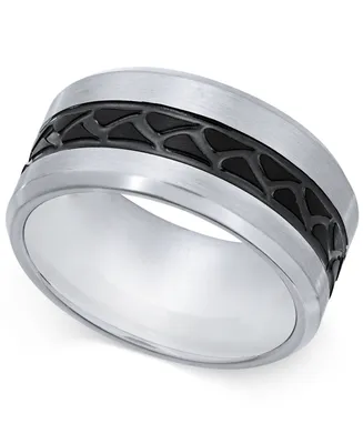 Sutton by Rhona Men's Stainless Steel Tire Tread Ring
