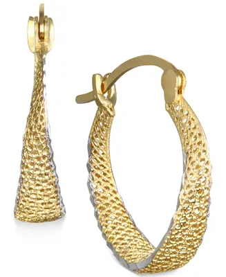Textured Hoop Earrings in 10k Gold