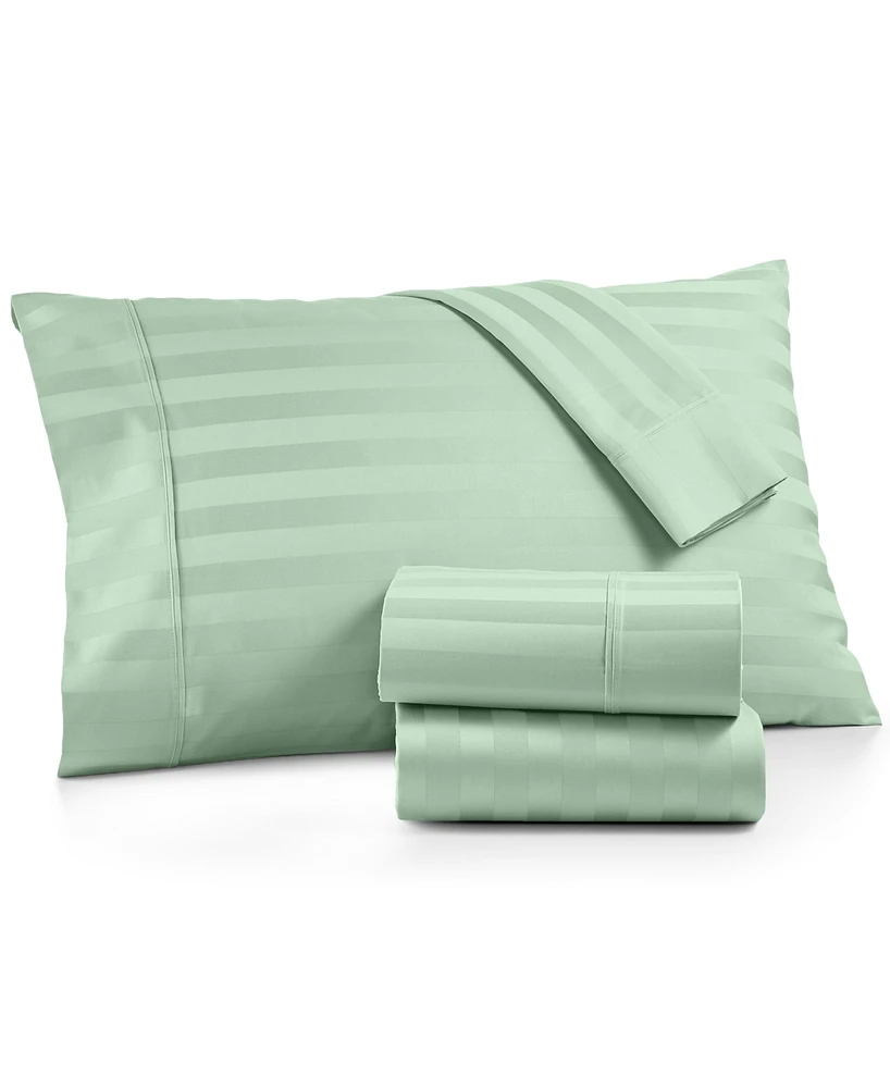 Aq Textiles Bergen House Stripe 1000 Thread Count 100% Certified Egyptian Cotton 4-Pc. Sheet Set