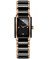 Rado Women's Swiss Integral Diamond Accent Two-Tone Stainless Steel & Ceramic Bracelet Watch 22x33mm R20612712