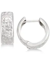 Textured Wide Huggie Hoop Earrings