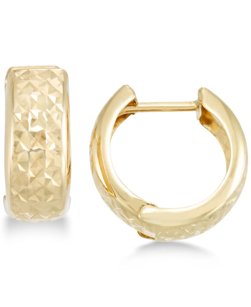 Textured Wide Huggie Hoop Earrings