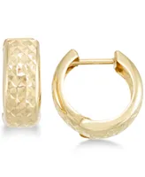 Textured Wide Huggie Hoop Earrings