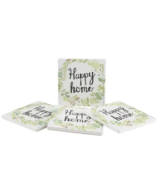 Thirstystone Wreath Happy Home 4-Pc. Coaster Set