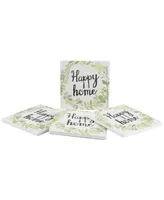 Thirstystone Wreath Happy Home 4-Pc. Coaster Set
