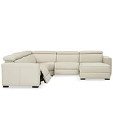 Nevio 5-pc Leather Sectional, 2 Power Recliners, Created for Macy's