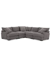 Closeout! Rhyder 5-Pc. Fabric Sectional Sofa with Armless Chair, Created for Macy's