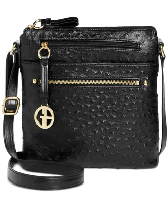 Giani Bernini Embossed Faux Ostrich Crossbody, Created for Macy's