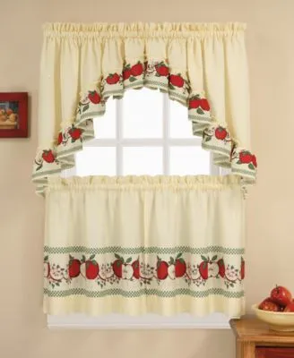 Chf Red Delicious Window Tier Swag Valance Sets