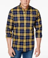 Club Room Men's Perry Plaid Stretch Shirt with Pocket, Created for Macy's