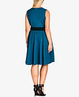 City Chic Trendy Plus Pleated A-Line Dress