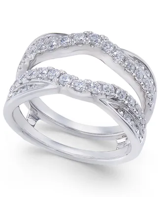 Diamond Curved Overlapped Solitaire Enhancer Ring Guard (1 ct. t.w.) in 14k White Gold