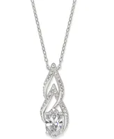 Eliot Danori Silver-Tone Cubic Zirconia Pendant Necklace, Created for Macy's