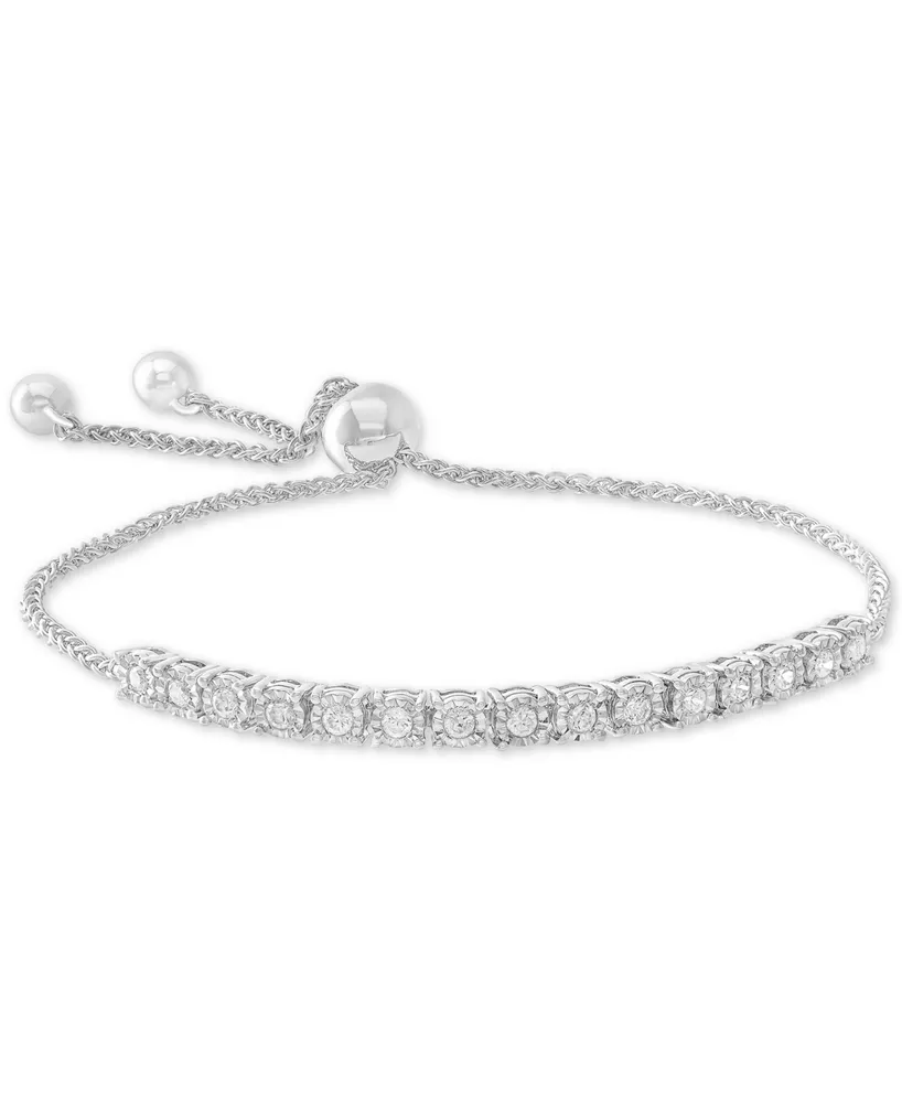 Wrapped Diamond Bolo Bracelet (1/2 ct. t.w.) Sterling Silver, 14k Gold-Plated Silver or Rose Gold