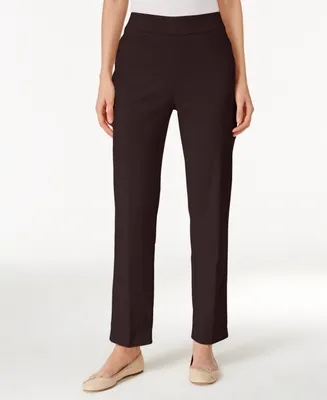 Alfred Dunner Petite Classics Tummy-Control Pull-On Straight-Leg Pants