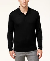 Club Room Men's Merino Wool Blend Polo Sweater, Created for Macy's