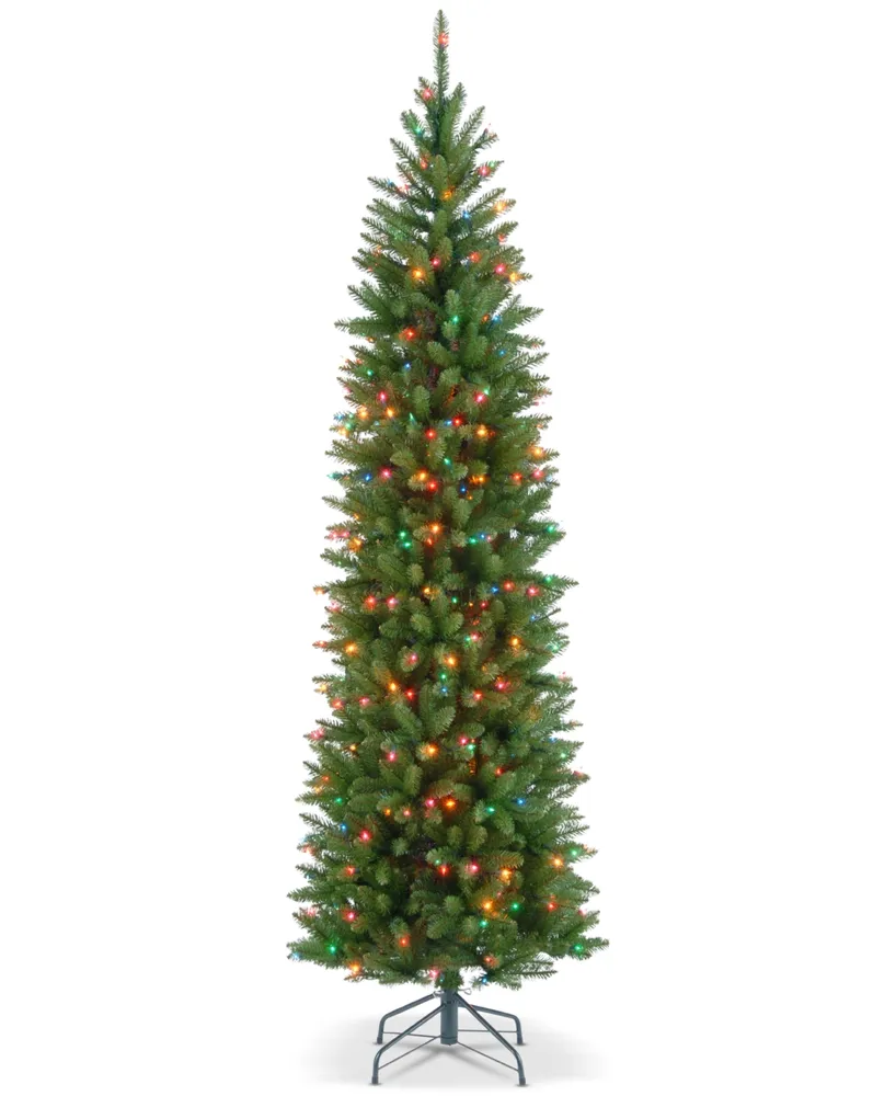 National Tree Company 6.5' Kingswood Fir Hinged Pencil Tree With 250 Multicolor Lights