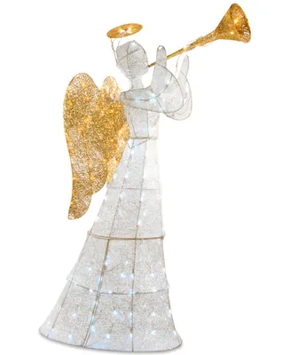 National Tree Company 60" Led Crystal Trumpeting Angel With Halo