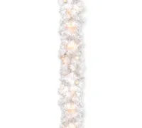National Tree Company 9' Wispy Willow White Garland With 100 Clear Lights