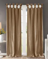 Madison Park Emilia Twist Tab Lined Window Curtain Panel, Single Curtain with Privacy Lining for Bedroom and Living Room