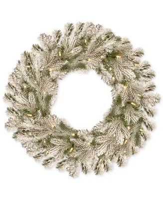 National Tree Company 30" Snowy Sheffield Spruce Wreath