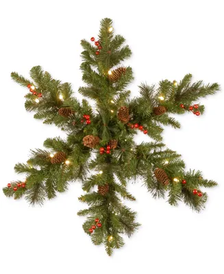 National Tree Company 32" Crestwood Spruce Snowflake with 35 White Led Lights