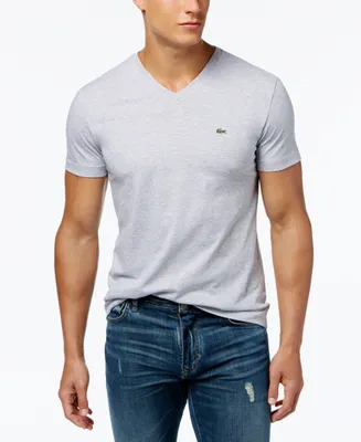 Men's Lacoste Classic V-Neck Soft Pima Cotton Tee Shirt