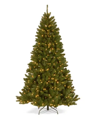 National Tree Company 7.5' North Valley Spruce Hinged Tree with Dual Color Led Lights