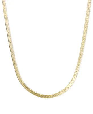 14k Gold Necklace, 20" Flat Herringbone Chain (1