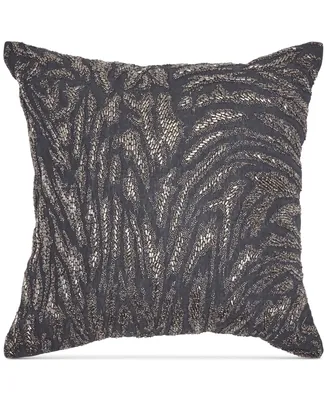 Donna Karan Home Moonscape Charcoal Beaded 18" Square Decorative Pillow