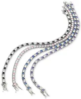 Giani Bernini Blue Cubic Zirconia Tennis Bracelet Sterling Silver, Created for Macy's