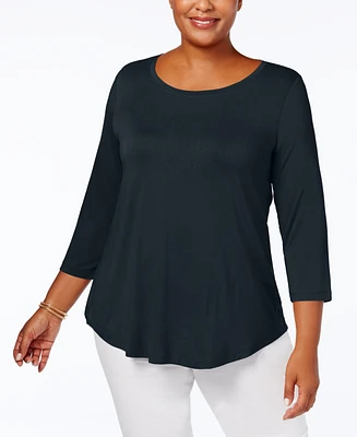 Jm Collection Plus Scoopneck Top, Created for Macy's