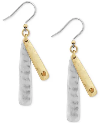 Lucky Brand Two-Tone Double-Layer Linear Drop Earrings - Two