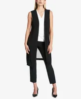 Dkny Chiffon Back Long Vest