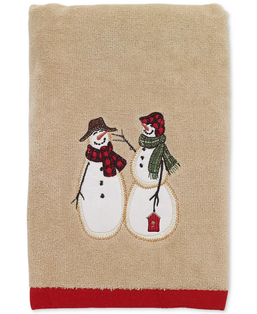 Avanti Snowman Gathering Holiday Cotton Hand Towel, 16" x 30"