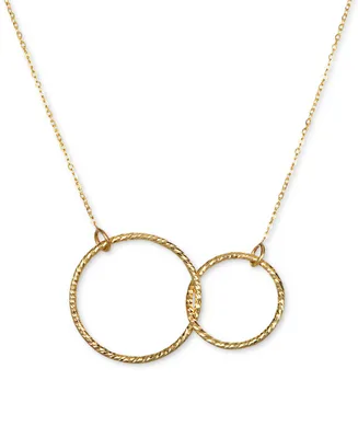 Interlocking Circle Pendant Necklace in 10k Gold