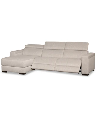 Closeout! Nevio 3-Pc. Fabric Sectional Sofa with Chaise, Created for Macy's