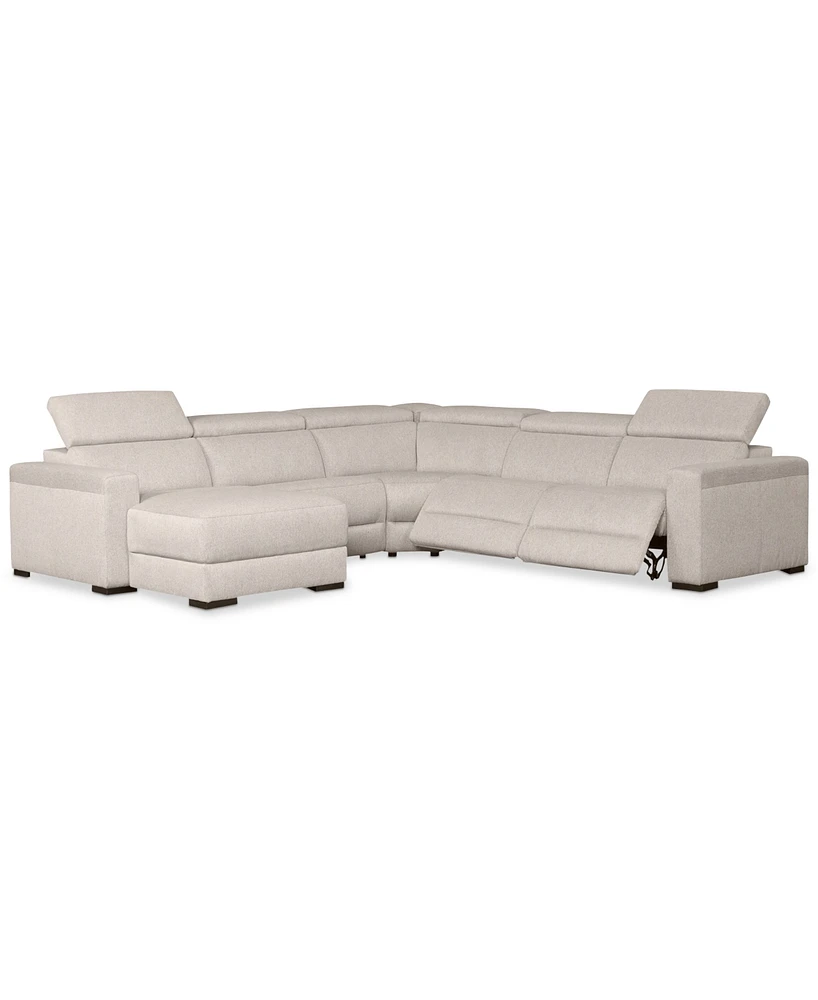 Closeout! Nevio 124" 5-Pc. Fabric Sectional Sofa with Chaise